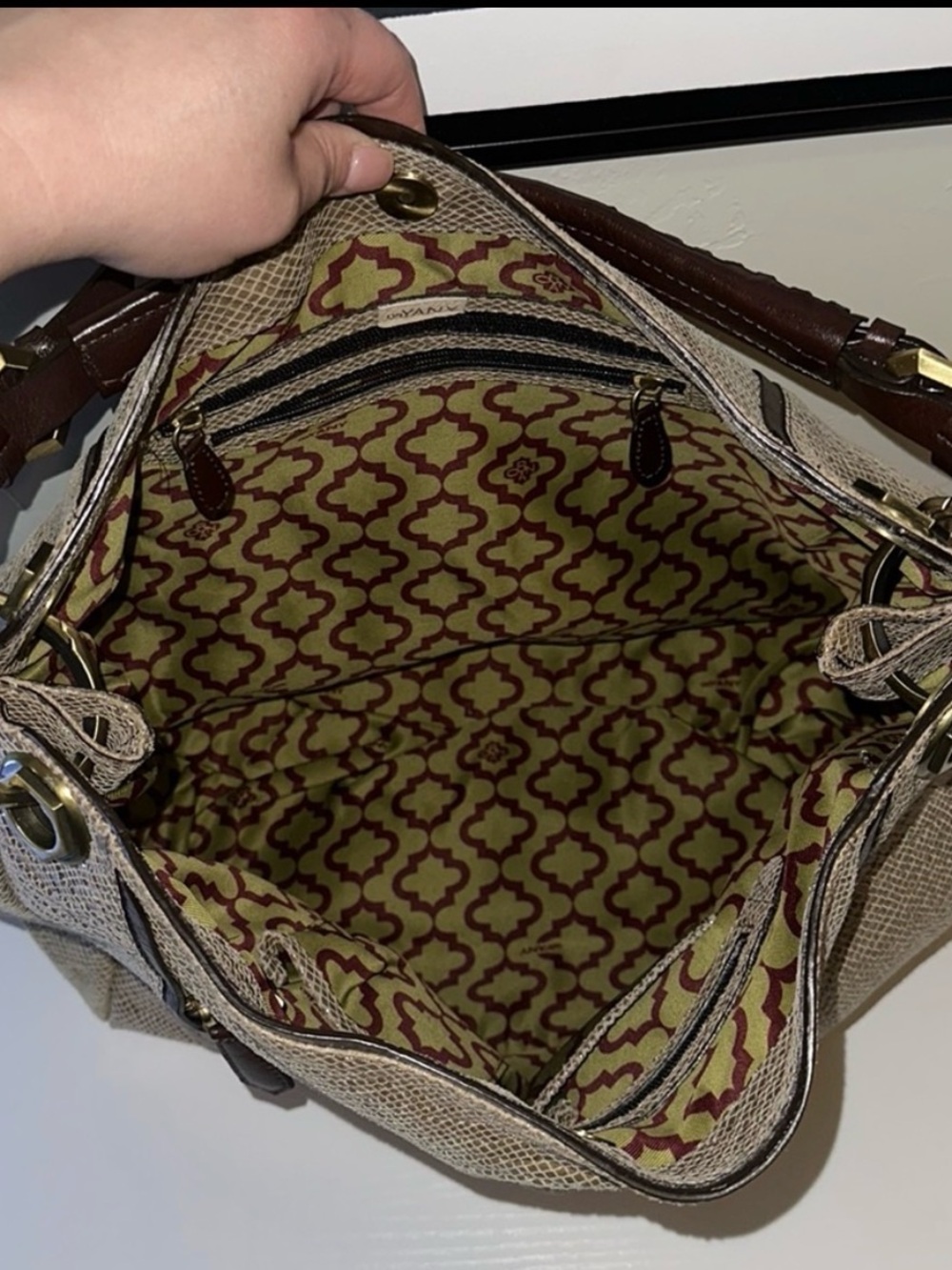 OrYANY Bette Embossed Python Leather Bag. Dust bag included NWOT - Picture 4 of 11